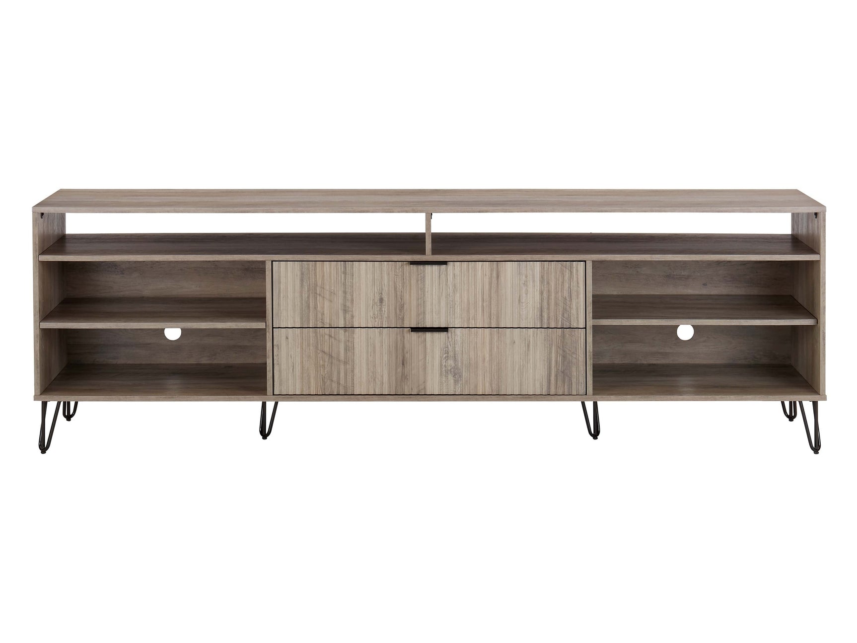 DUMBO 85" TV Stand in Rustic Grey - Ornate Home