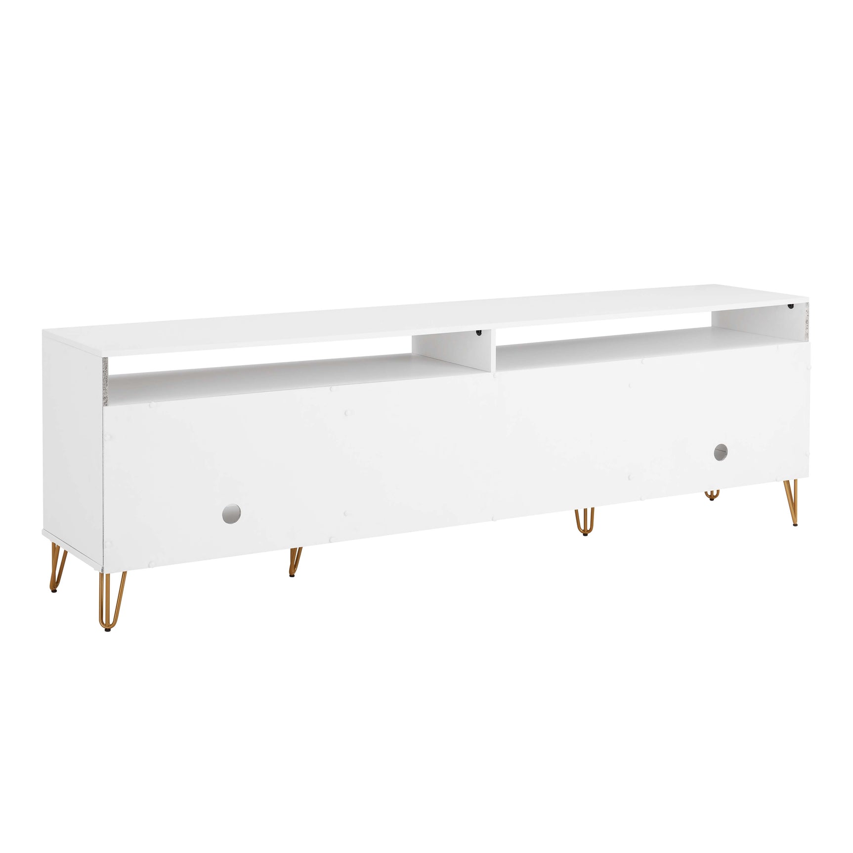 DUMBO 85" TV Stand in White - Ornate Home