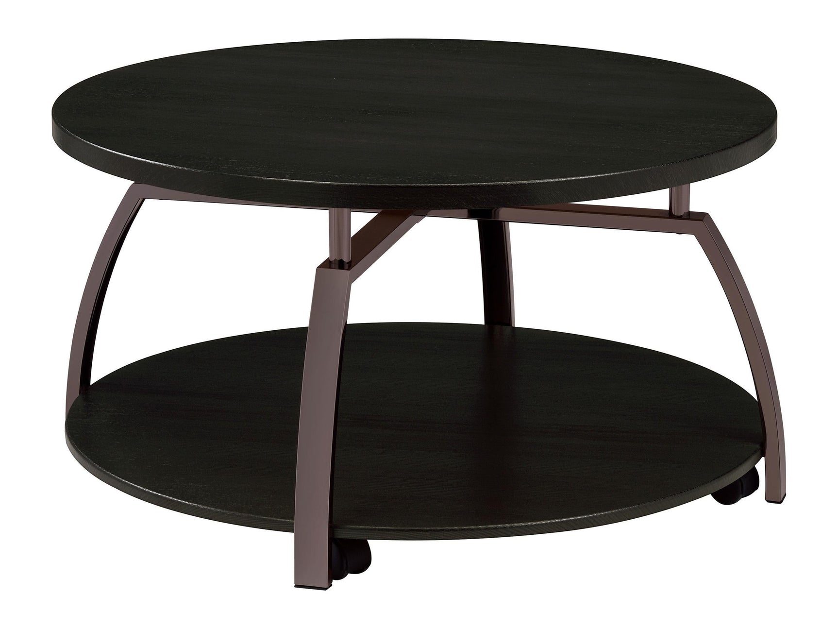 Dacre Dark Charcoal Round Engineered Wood Top Coffee Table - Ornate Home