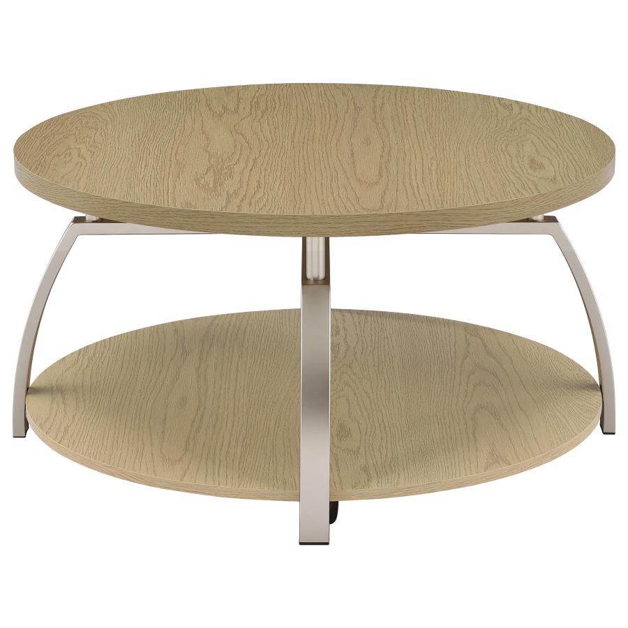 Dacre Greige 2-piece Round Coffee and End Table Set - Ornate Home