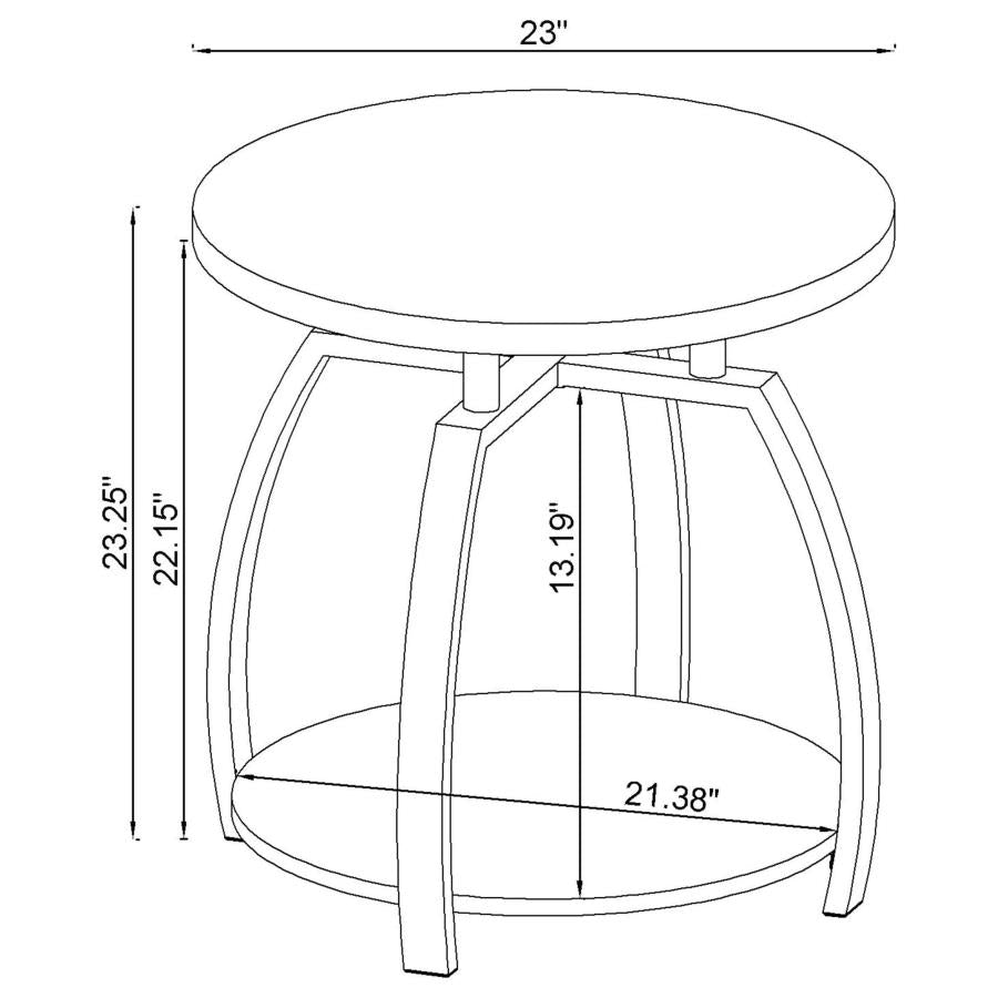 Dacre Greige 2-piece Round Coffee and End Table Set - Ornate Home
