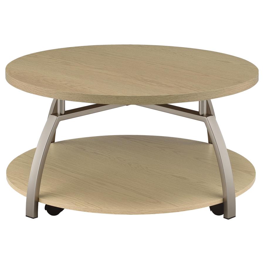 Dacre Greige 2-piece Round Coffee and End Table Set - Ornate Home