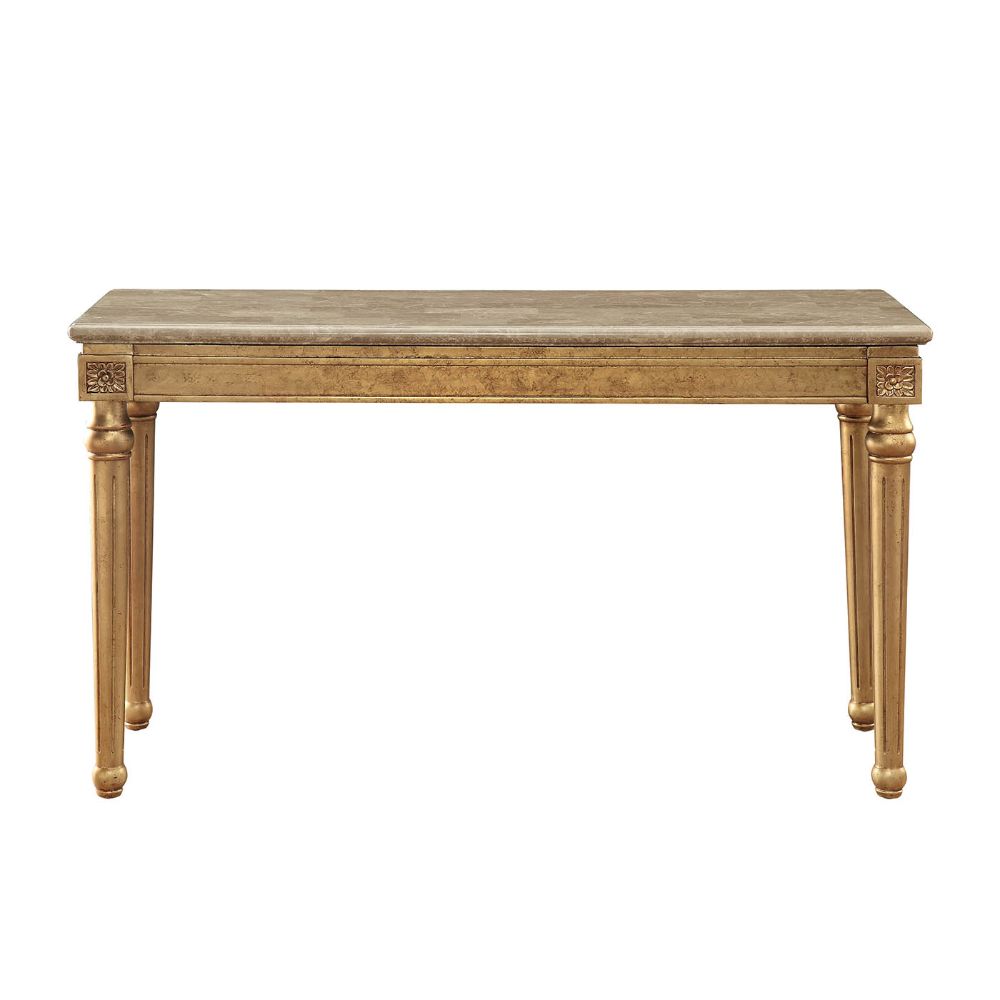 Daesha Sofa Table in Marble/Antique Gold - Ornate Home