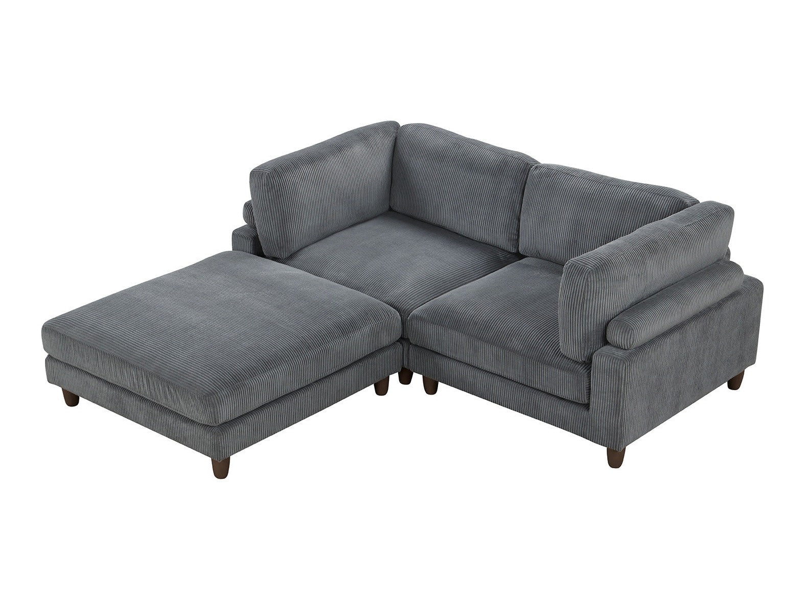 Dagenham Gray Sectional 2 Piece With Ottoman - Ornate Home