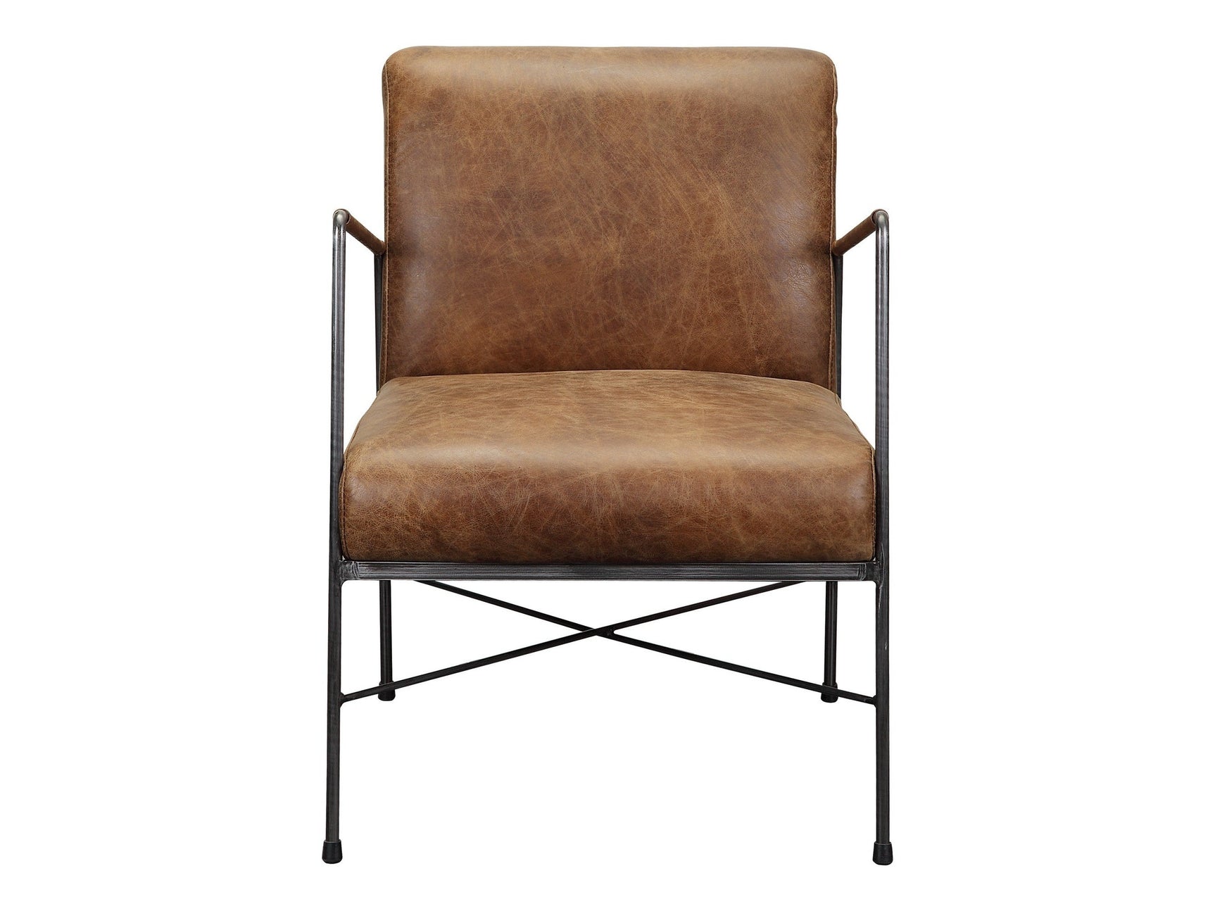 Dagwood Brown Leather Armchair - Ornate Home