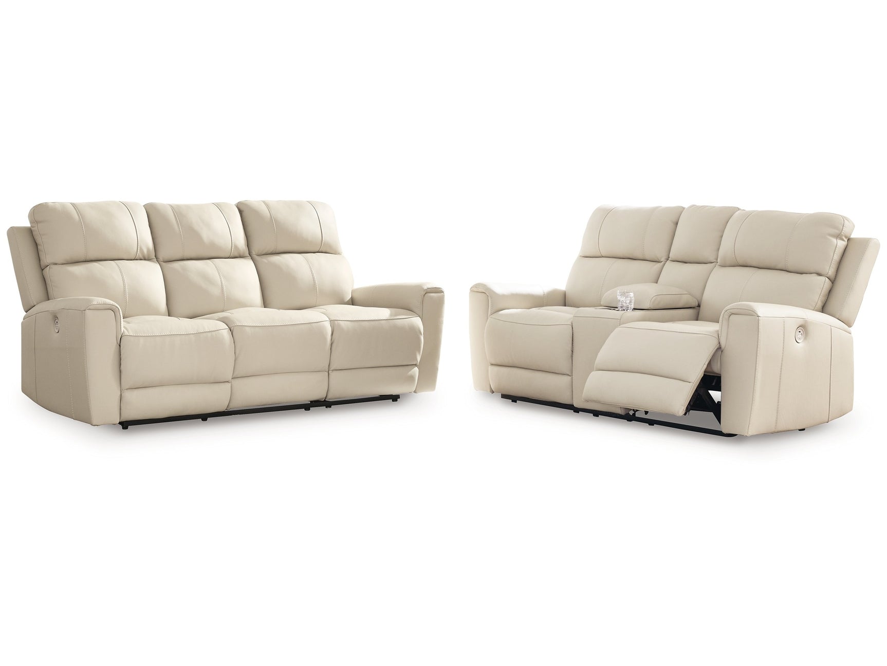 Dahlmoore Almond Power Reclining Sofa and Loveseat - Ornate Home