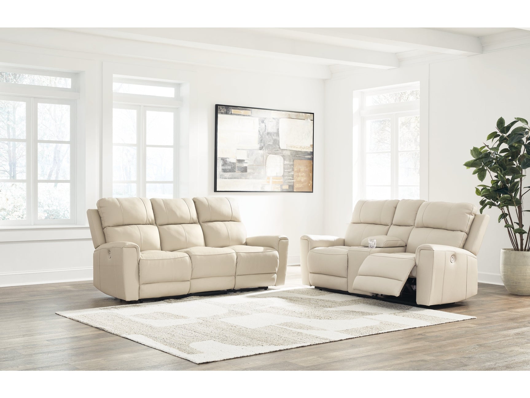 Dahlmoore Almond Power Reclining Sofa and Loveseat - Ornate Home