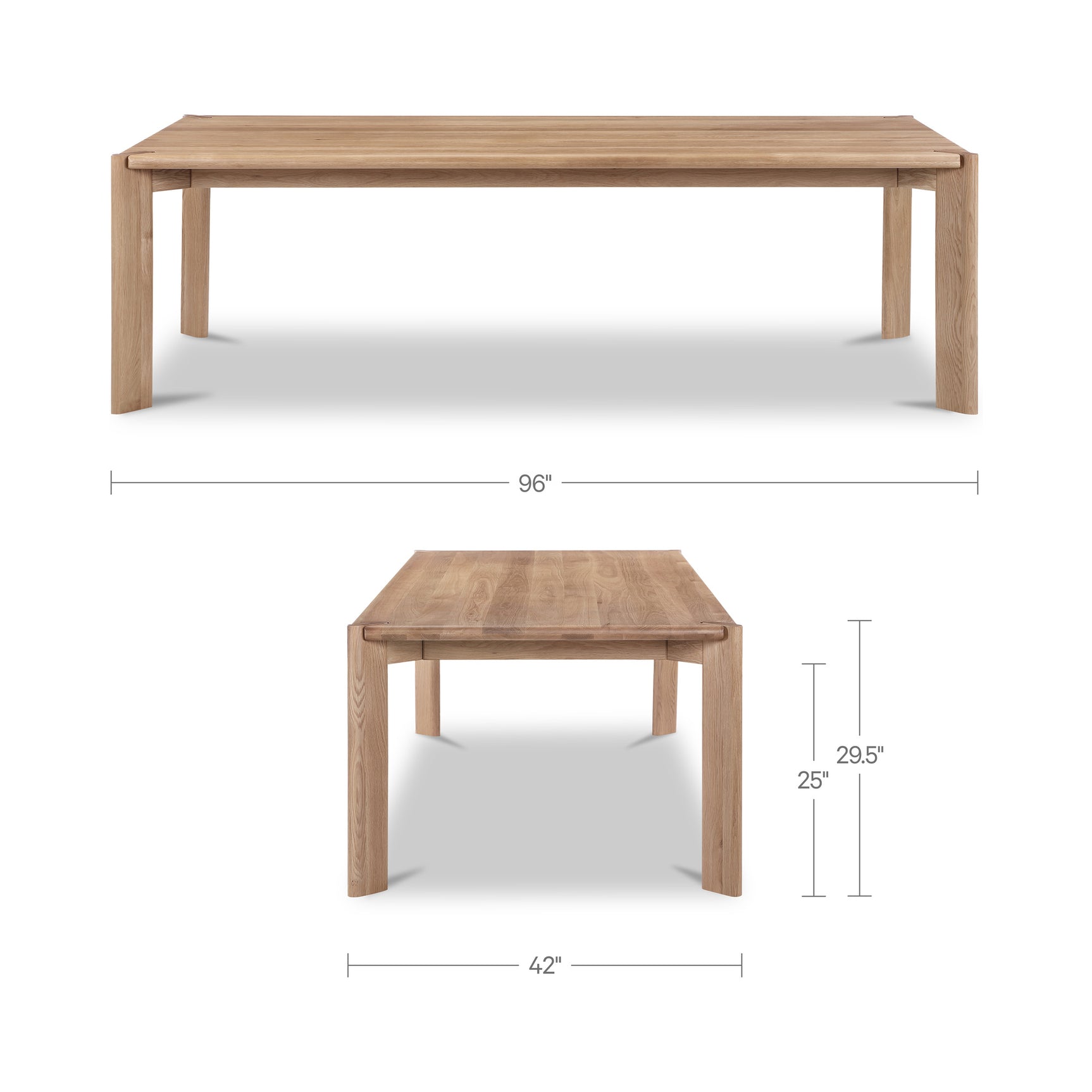 Daifuku Brushed Natural Oak Large Dining Table - Ornate Home