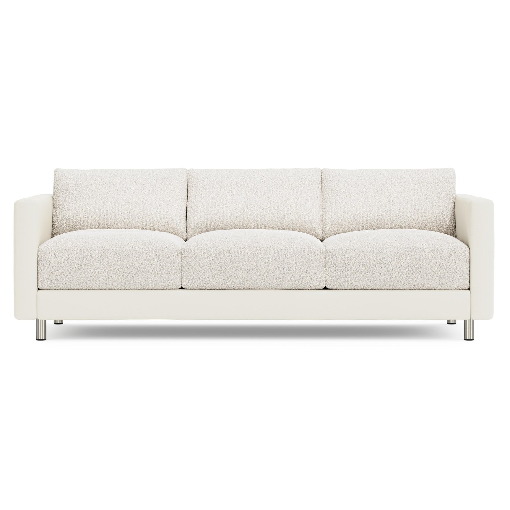 Dakota Ivory -Fabric Sofa Without Pillows - Ornate Home