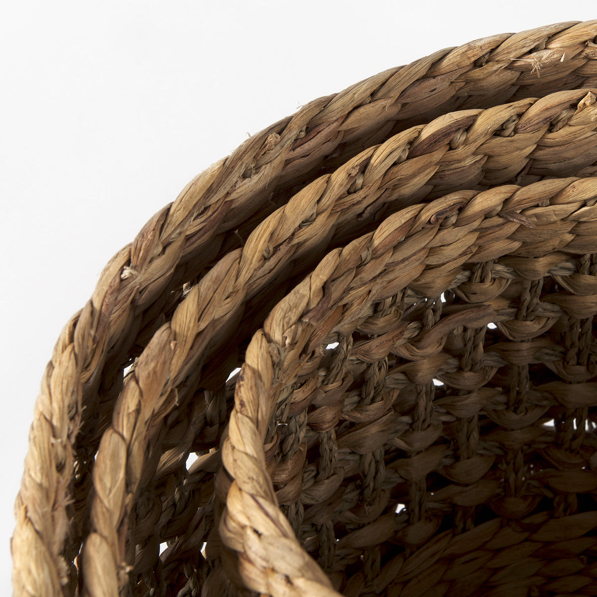Dakota Medium Brown Seagrass Round Basket (Set of 3) - Ornate Home
