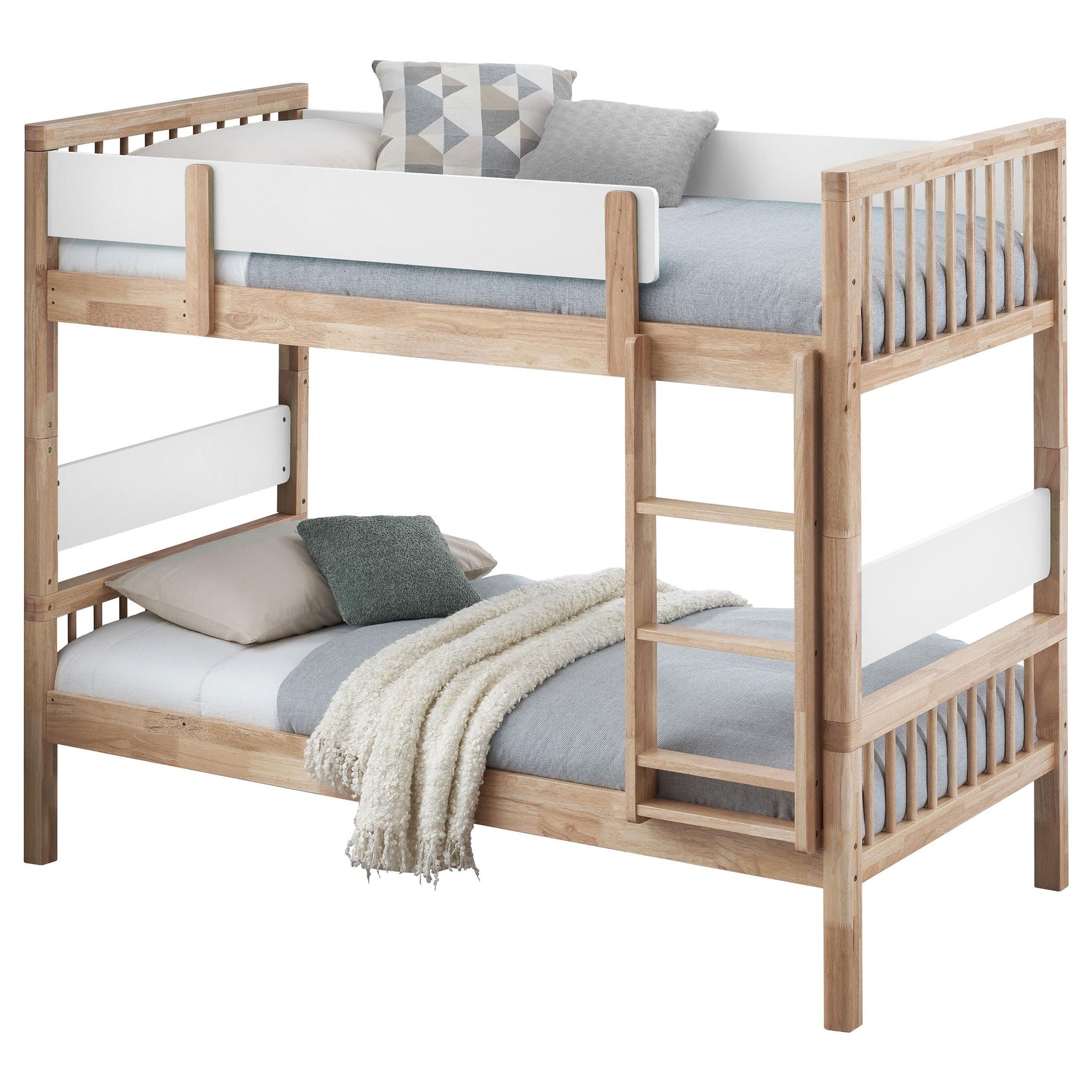 Dakota Natural Wood Twin Over Twin Bunk Bed - Ornate Home