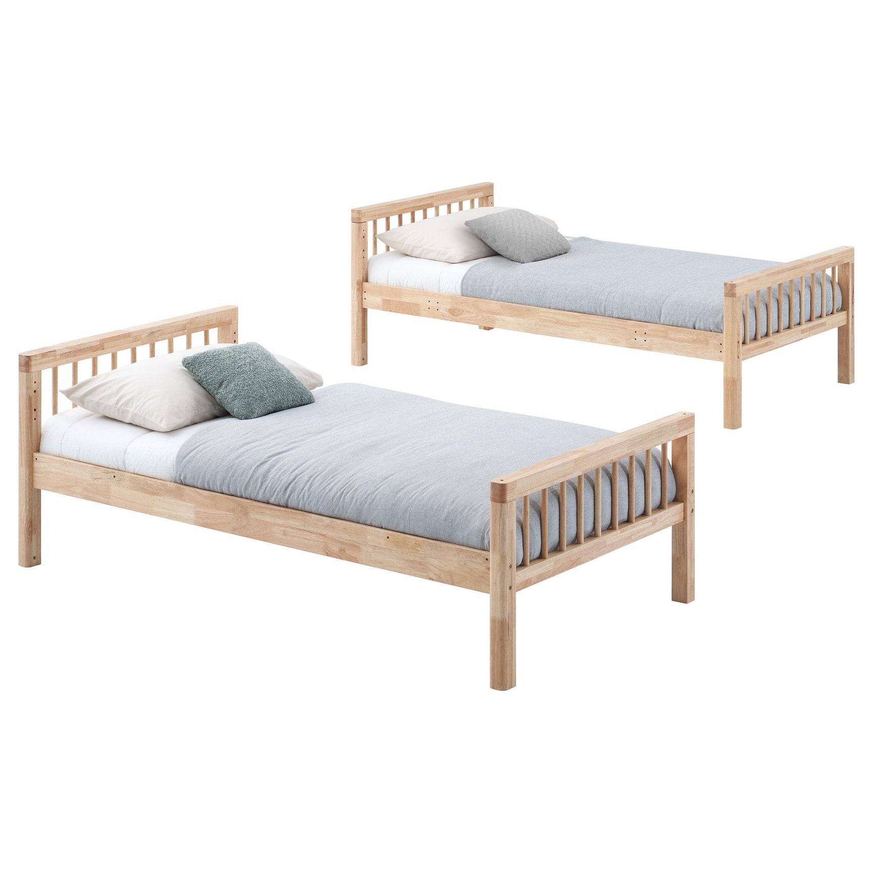 Dakota Natural Wood Twin Over Twin Bunk Bed - Ornate Home