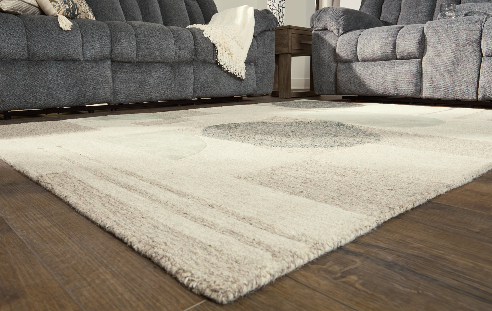 Dallane Linen/Blue/Green 5' x 7' Rug - Ornate Home