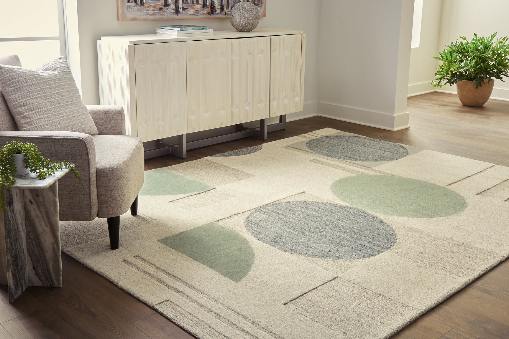 Dallane Linen/Blue/Green 8' x 10' Rug - Ornate Home
