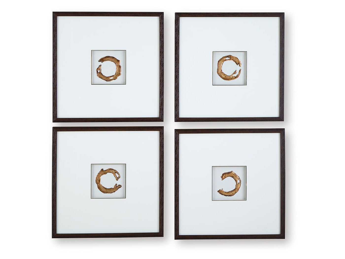 Dallbourne White/Gold Wall Art Set (Set of 4) (Online Special Price) - Ornate Home