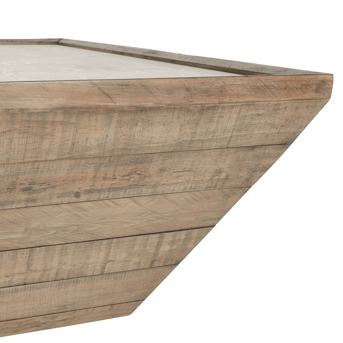 Dalton Natural/Weathered Chalk Square Coffee Table - Ornate Home
