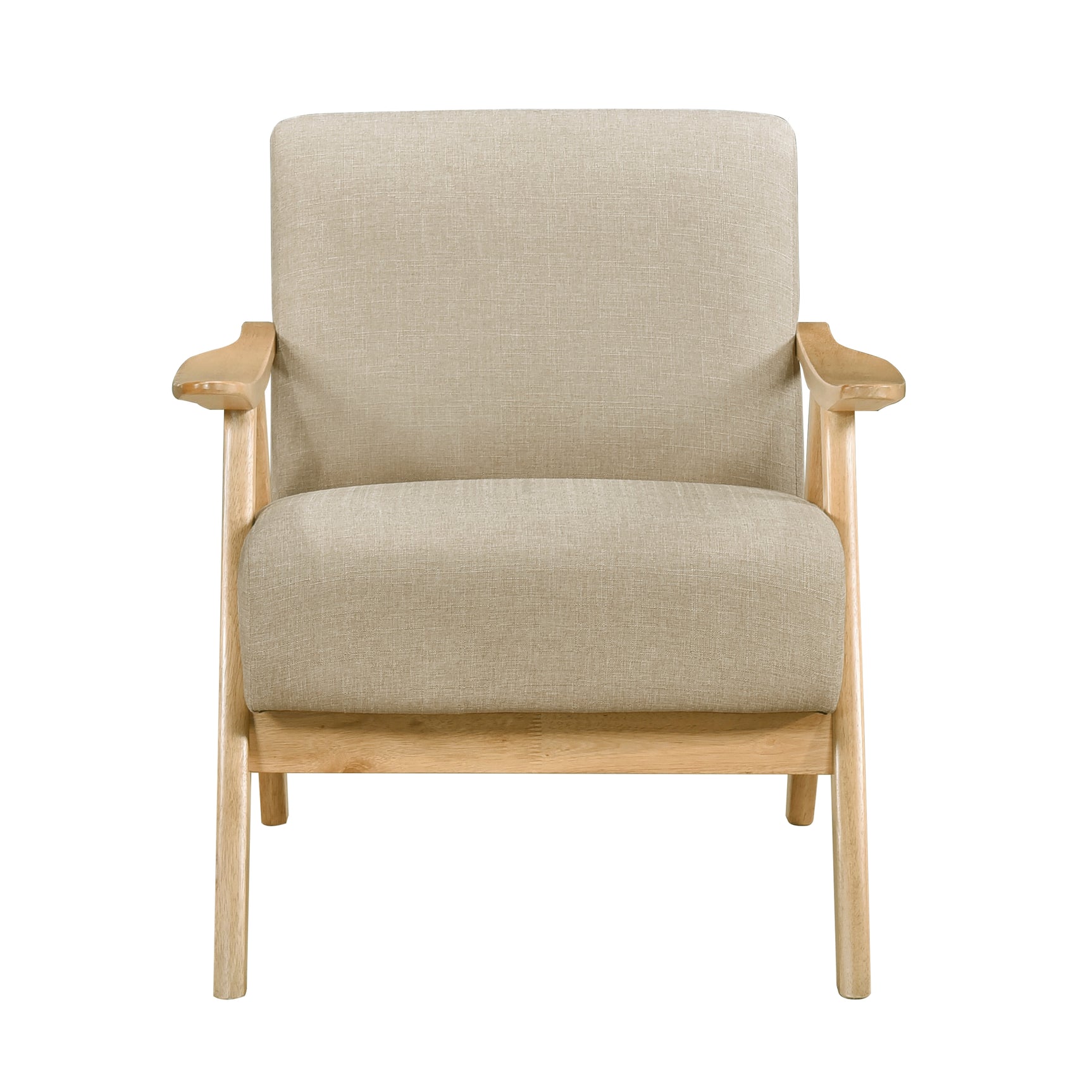 Damala Light Brown Accent Chair (Natural Finish) - Ornate Home