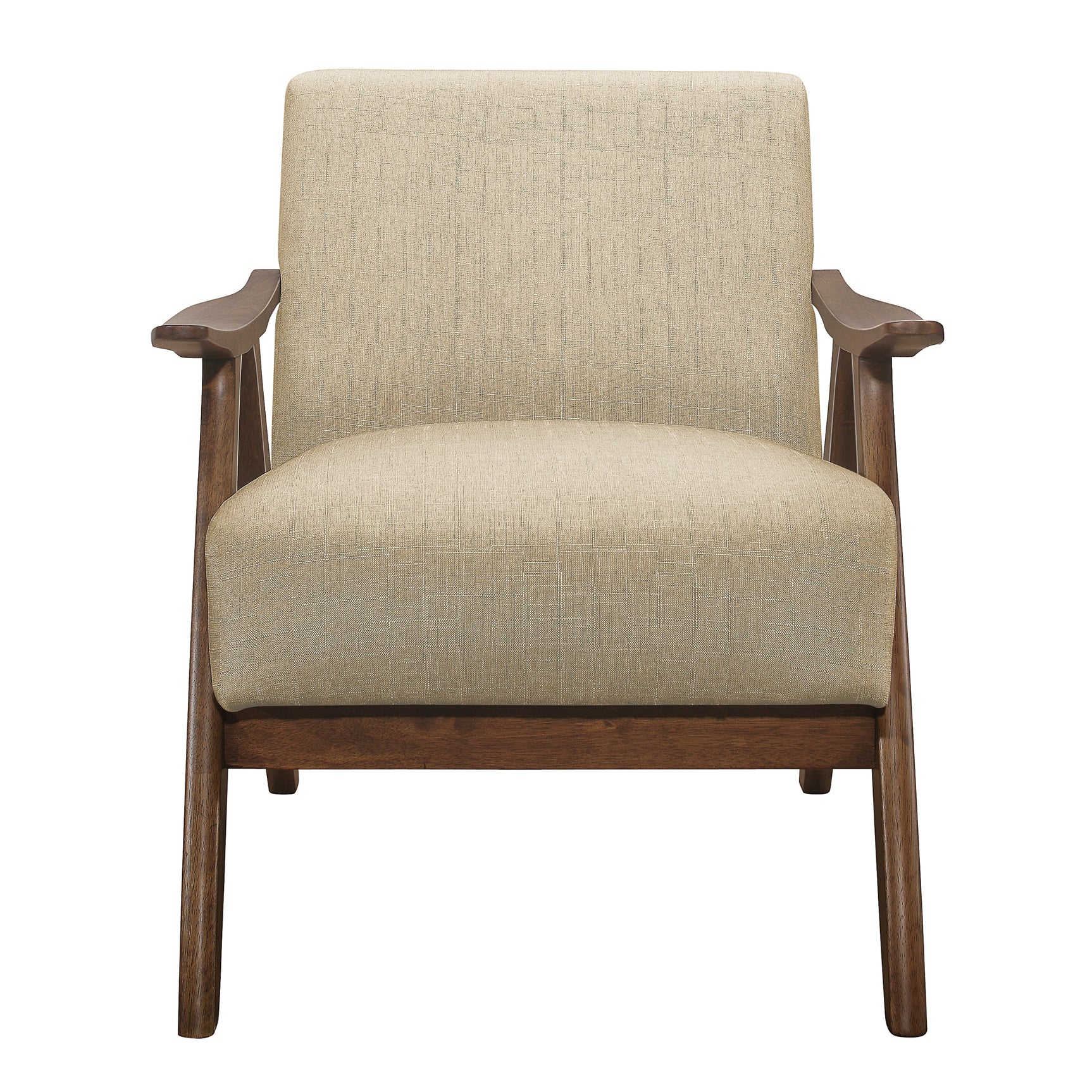 Damala Light Brown Accent Chair (Walnut Finish) - Ornate Home