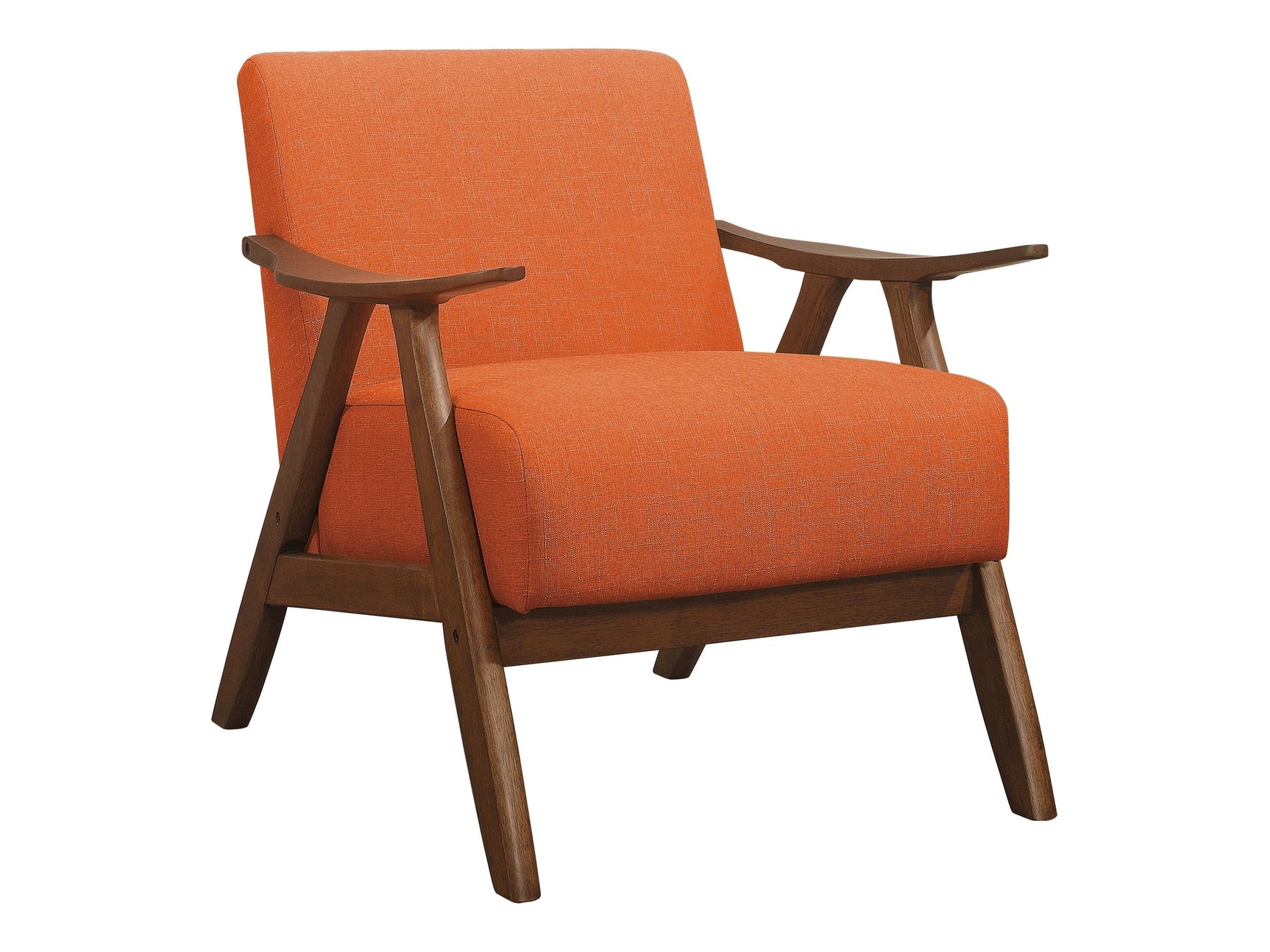 Damala Orange Accent Chair (Walnut) - Ornate Home