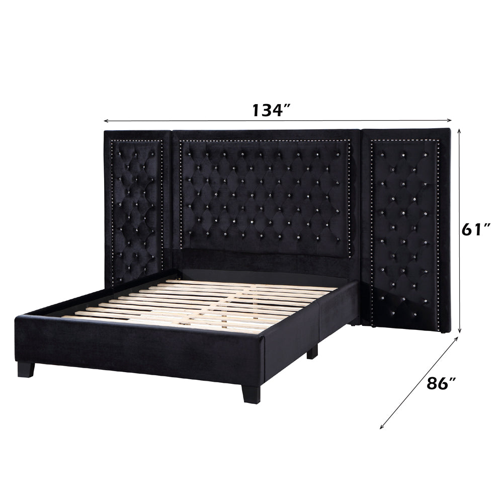 Damazy Black Eastern King Bed - Ornate Home
