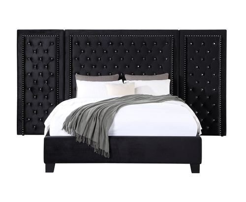 Damazy Black Eastern King Bed - Ornate Home