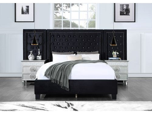 Damazy Black Eastern King Bed - Ornate Home