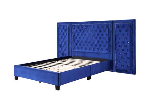 Damazy Blue Eastern King Bed - Ornate Home