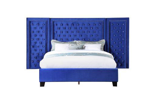 Damazy Blue Eastern King Bed - Ornate Home