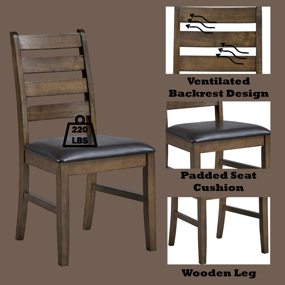 Damica Brown/Walnut Side Chair (Set of 2) - Ornate Home