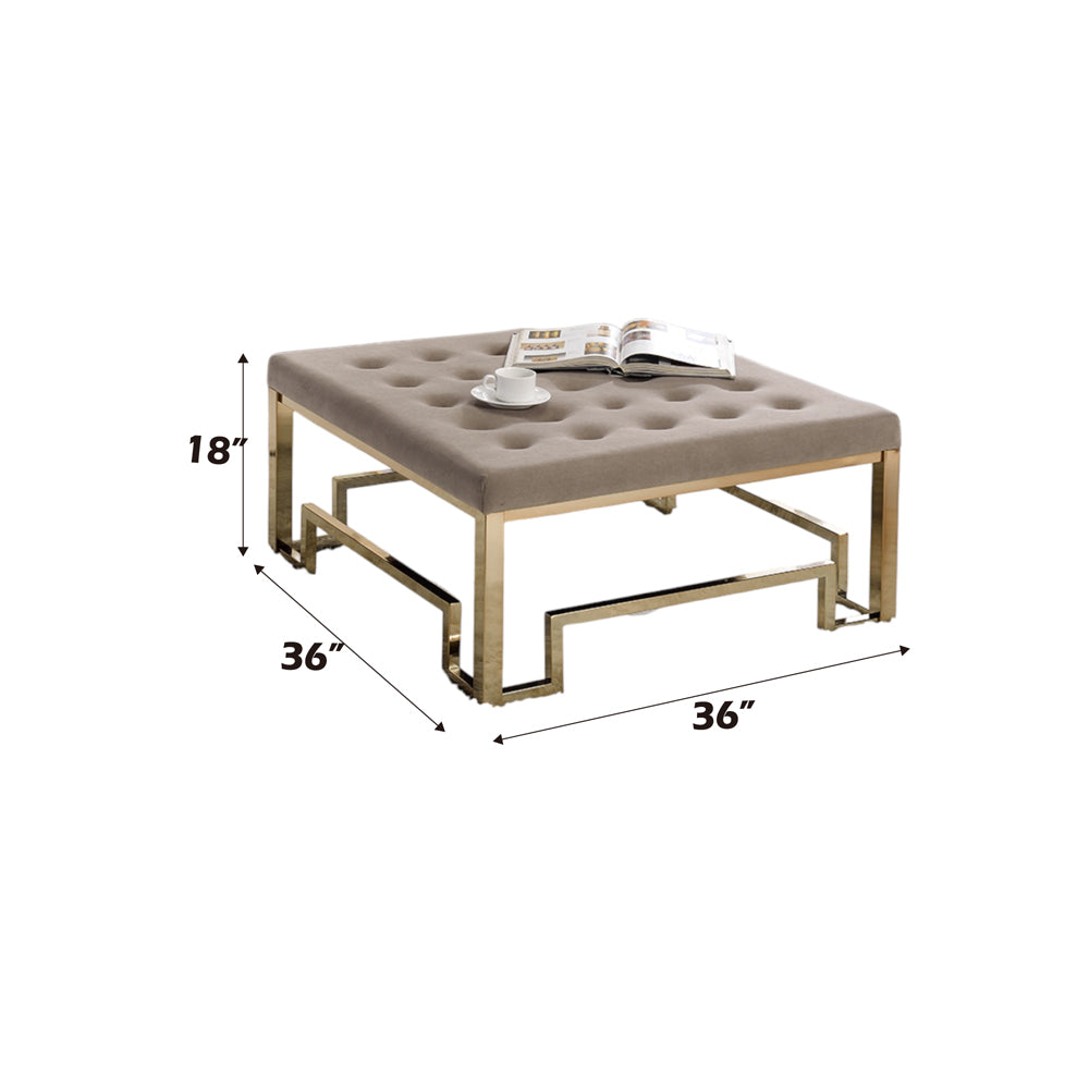 Damien Fabric & Champagne Cocktail Ottoman - Ornate Home