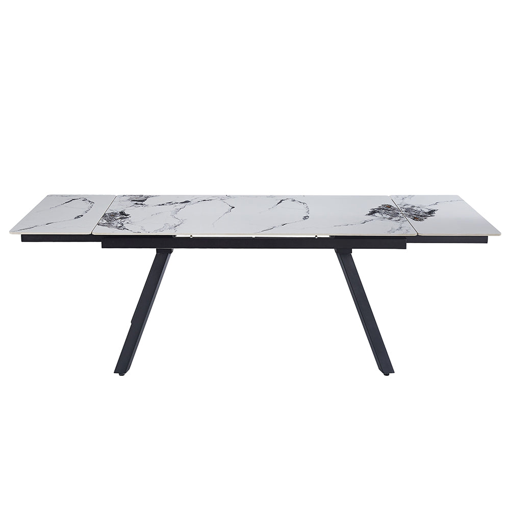 Damita Ceramic Top/Black Dining Table - Ornate Home