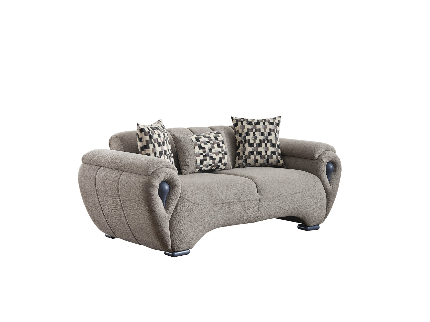 Damla Cream 3-pieces (Sofa & Loveseat & Chair) Living Room Set
