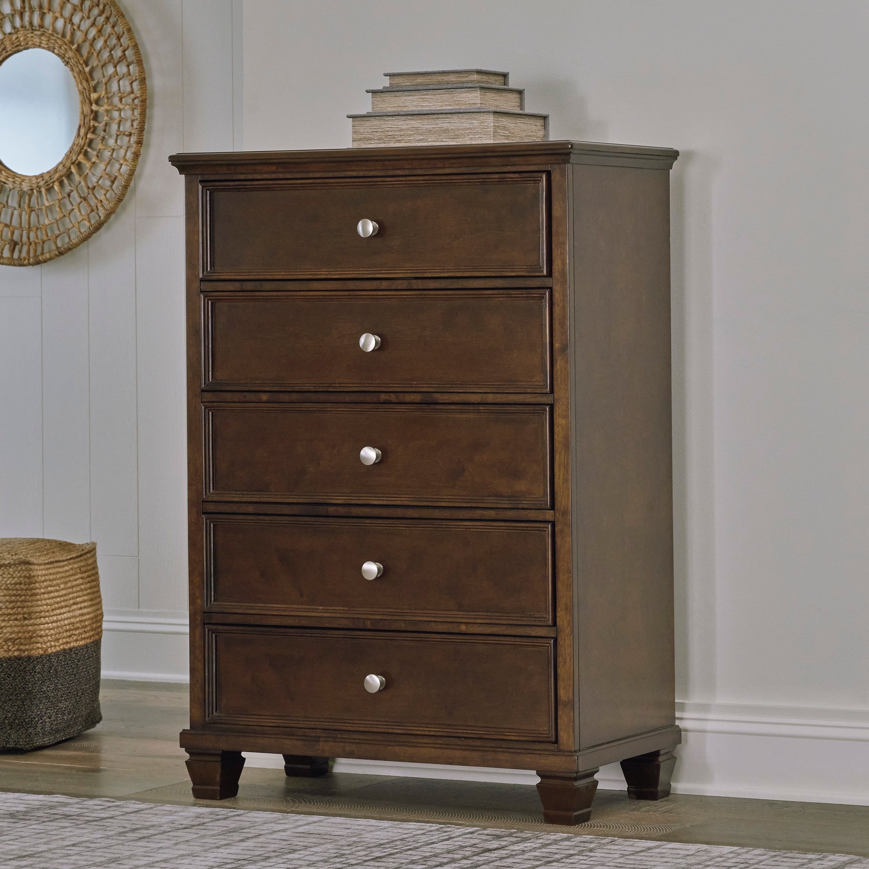 Danabrin Brown Twin Panel 6-Piece Bedroom Set w/ 2 Nightstands - Ornate Home