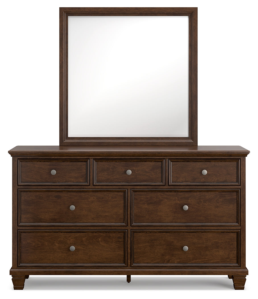 Danabrin Brown Twin Panel Bedroom Set with Dresser and Mirror - Ornate Home