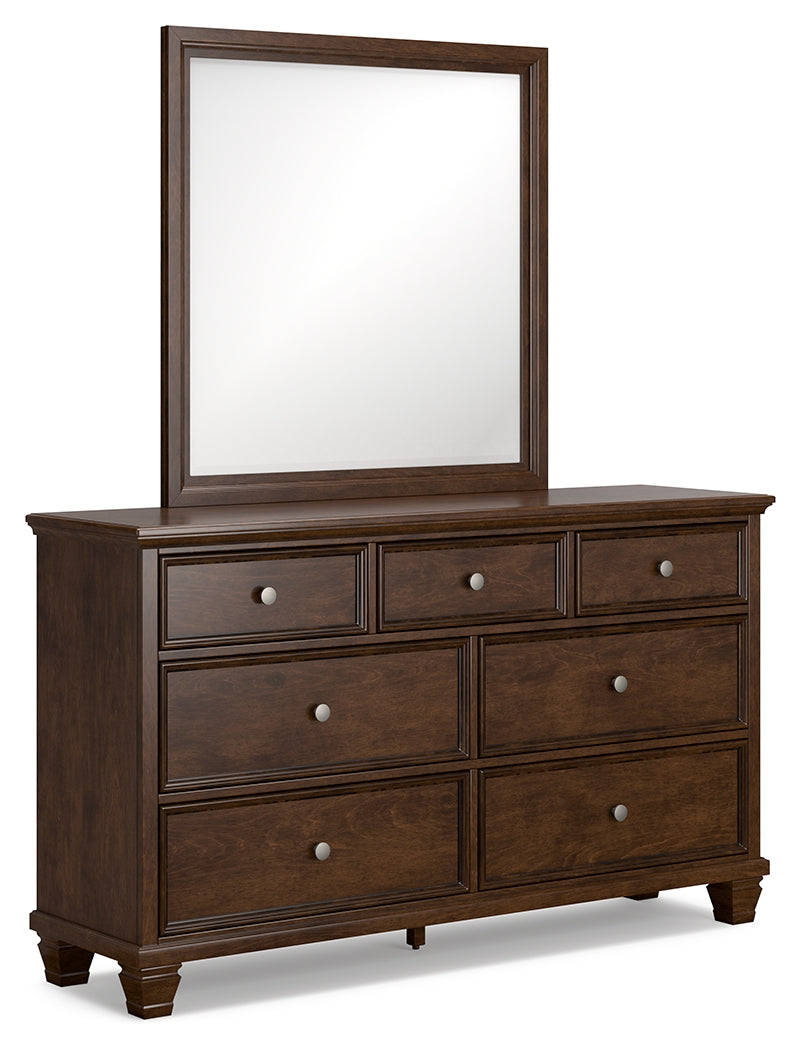 Danabrin Brown Twin Panel Bedroom Set with Dresser and Mirror - Ornate Home