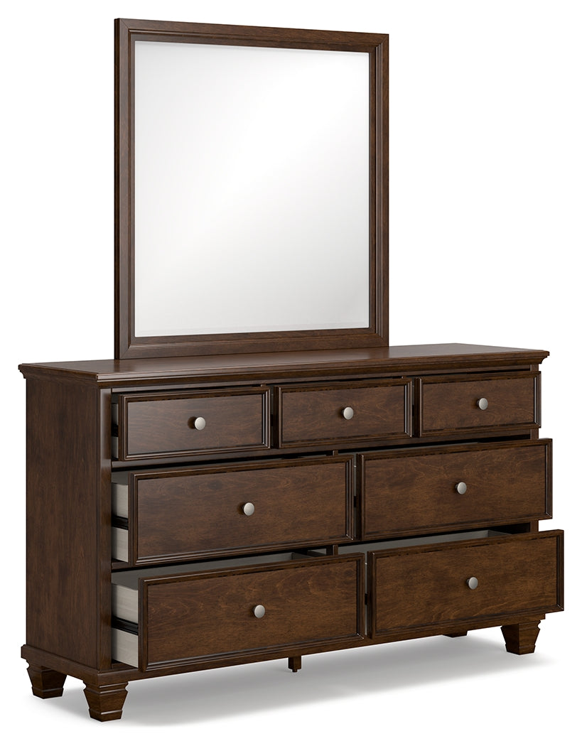 Danabrin Brown Twin Panel Bedroom Set with Dresser and Mirror - Ornate Home