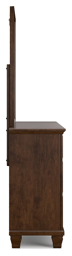 Danabrin Brown Twin Panel Bedroom Set with Dresser and Mirror - Ornate Home