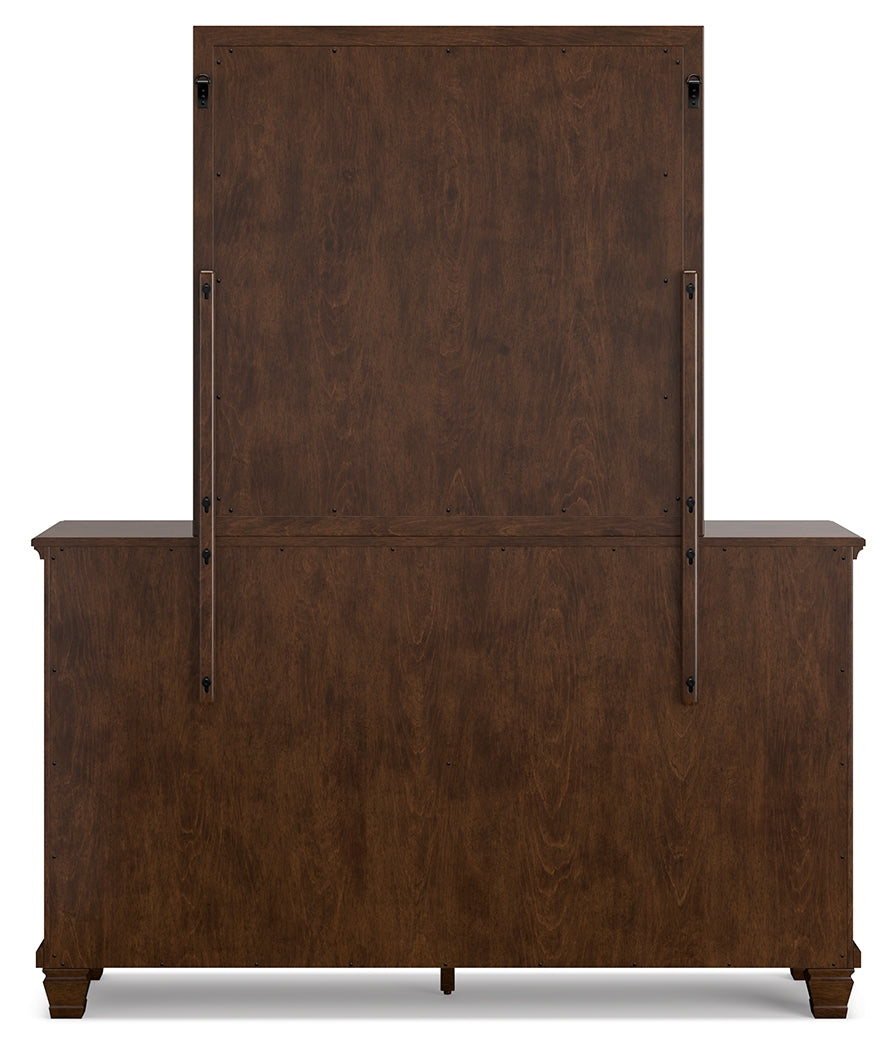 Danabrin Brown Twin Panel Bedroom Set with Dresser and Mirror - Ornate Home