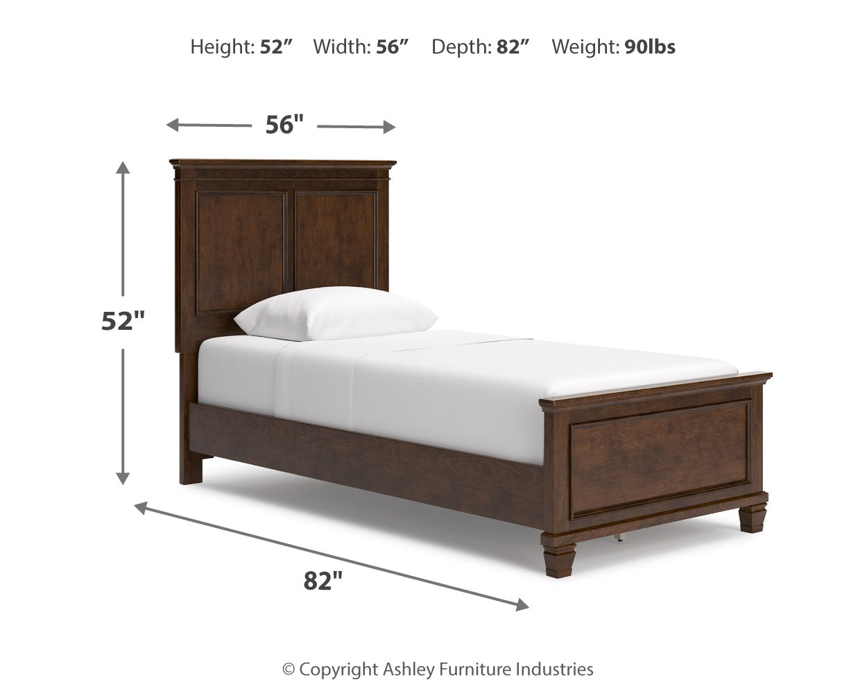 Danabrin Brown Twin Panel Bedroom Set with Dresser and Mirror - Ornate Home