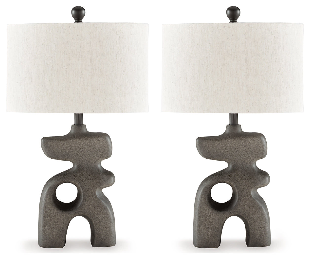 Danacy Distressed Black Table Lamp (Set of 2) - Ornate Home