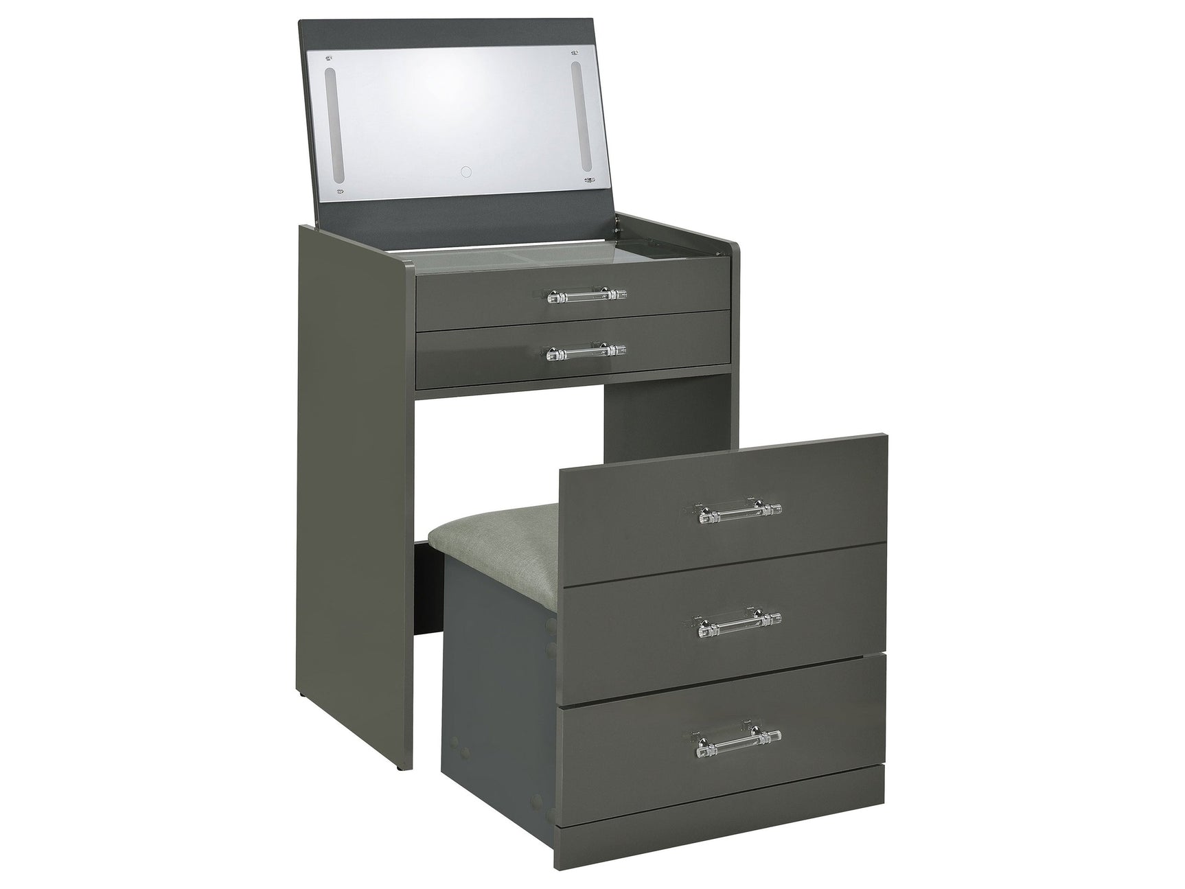 Danbury Grey High Gloss Vanity Set - Ornate Home