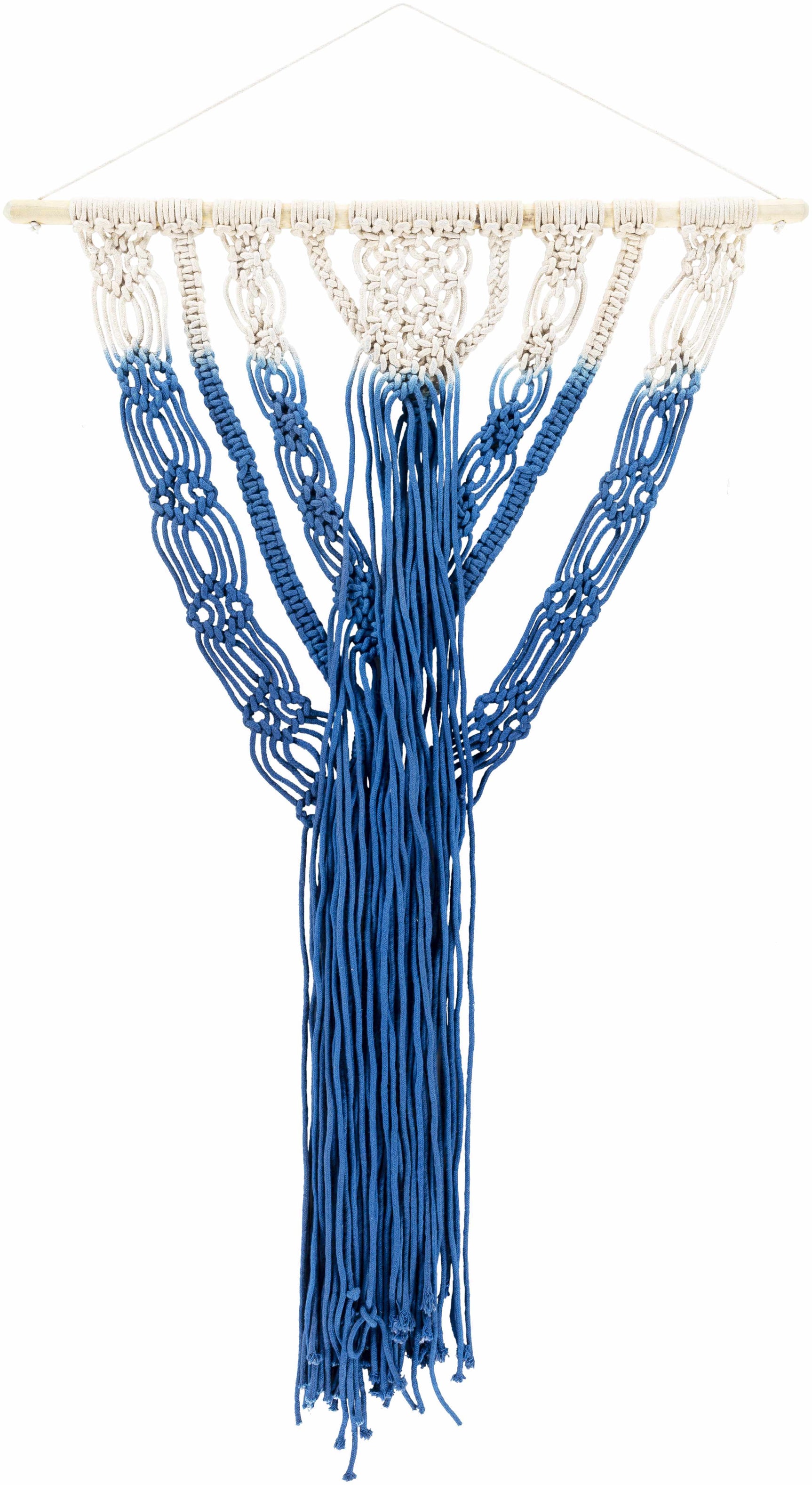 Dancalan Cream & Blue Macrame Wall Art - Clearance - Ornate Home