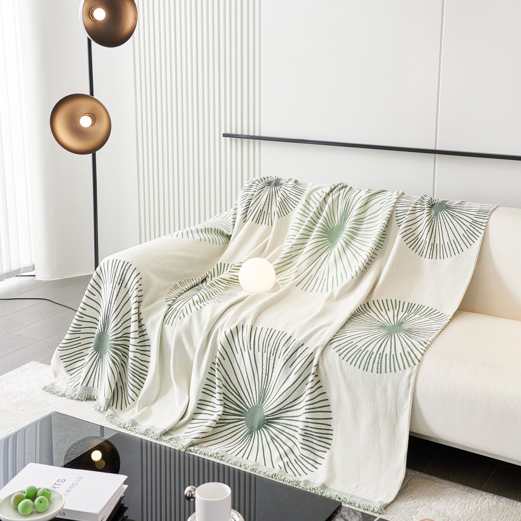 Dandelion Reversible Striped Couch Throw Cover for Living Room Pet Sofa Slipcovers Couch Protector - Ornate Home