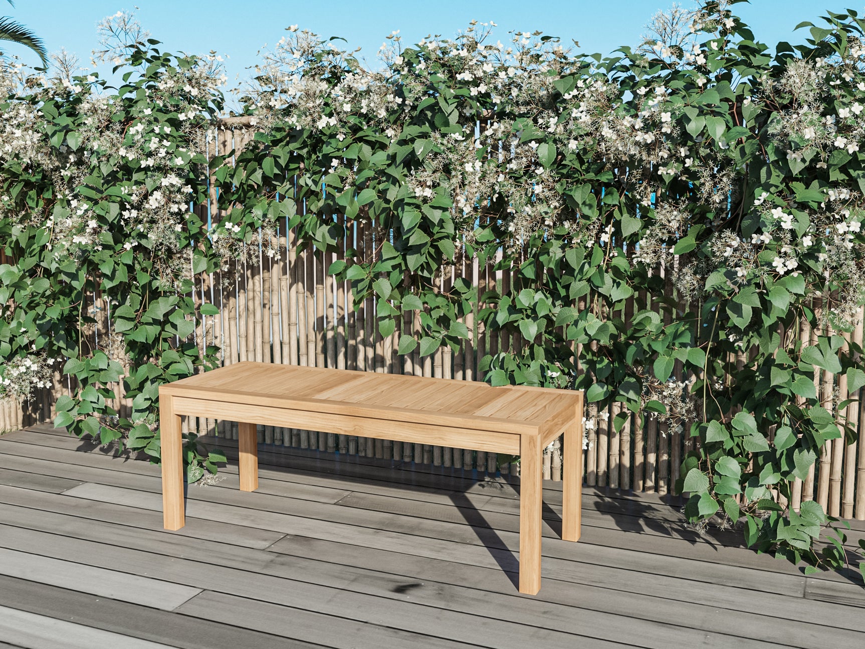 Dane 2-Person Teak Outdoor Backless Bench - Ornate Home