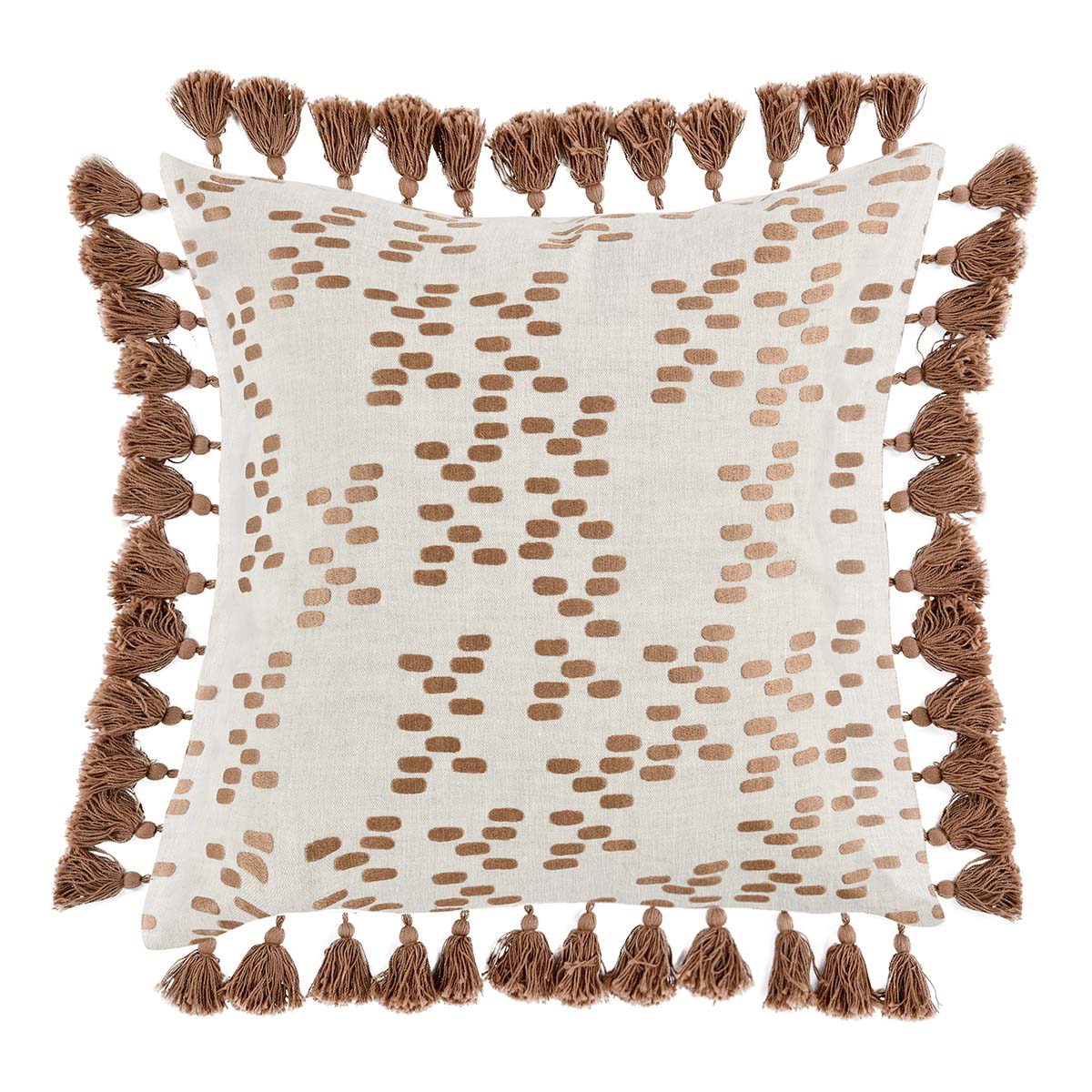 Dane Penny Brown 22"x22" Throw Pillow (Set of 2)