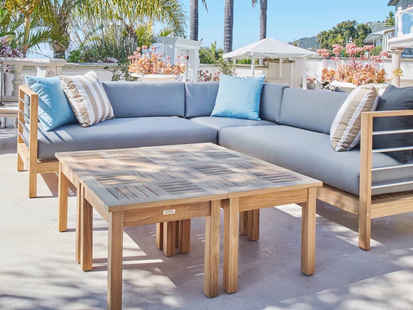 Dane Square Teak Outdoor Side Table - Ornate Home