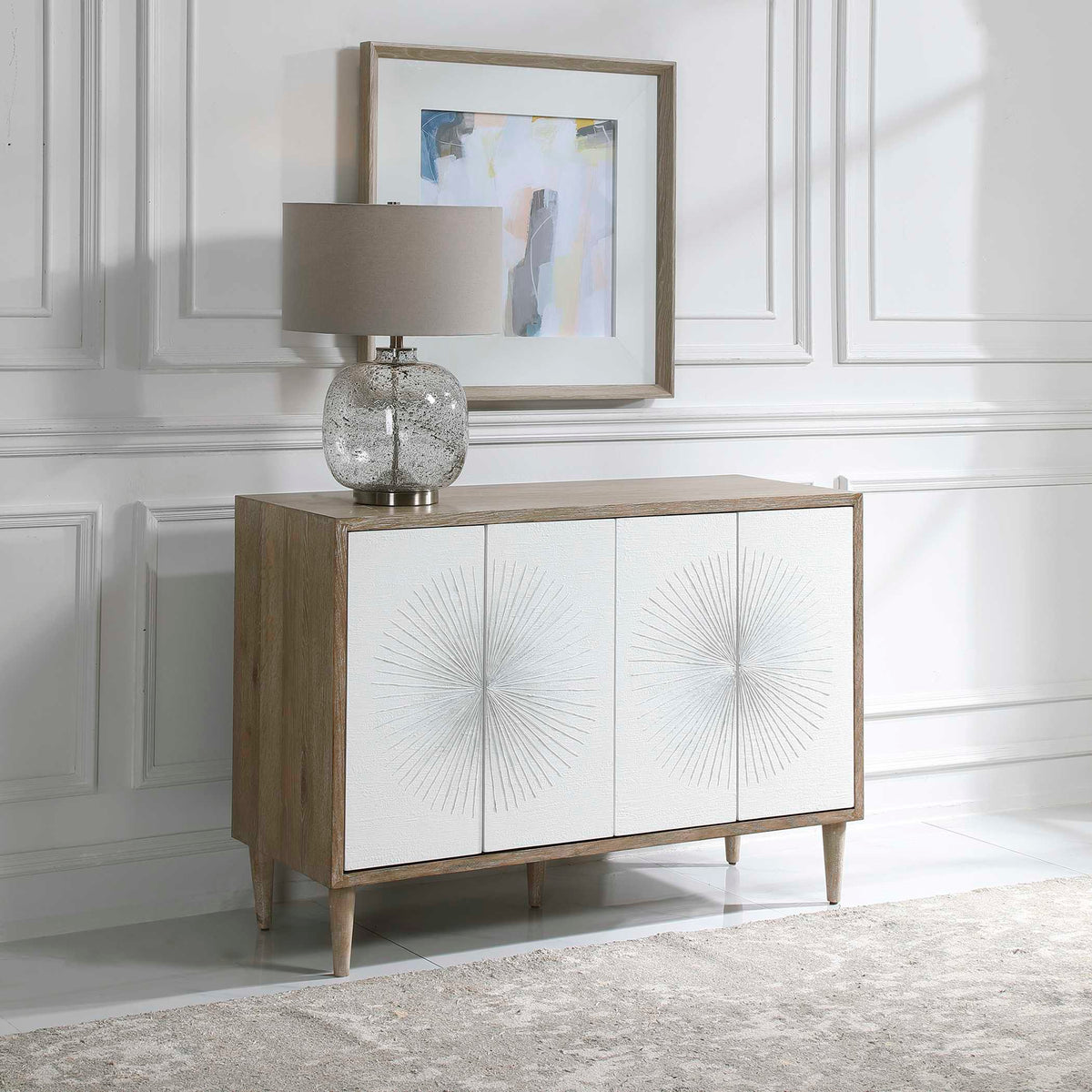 Dani White 4 Door Cabinet - Ornate Home