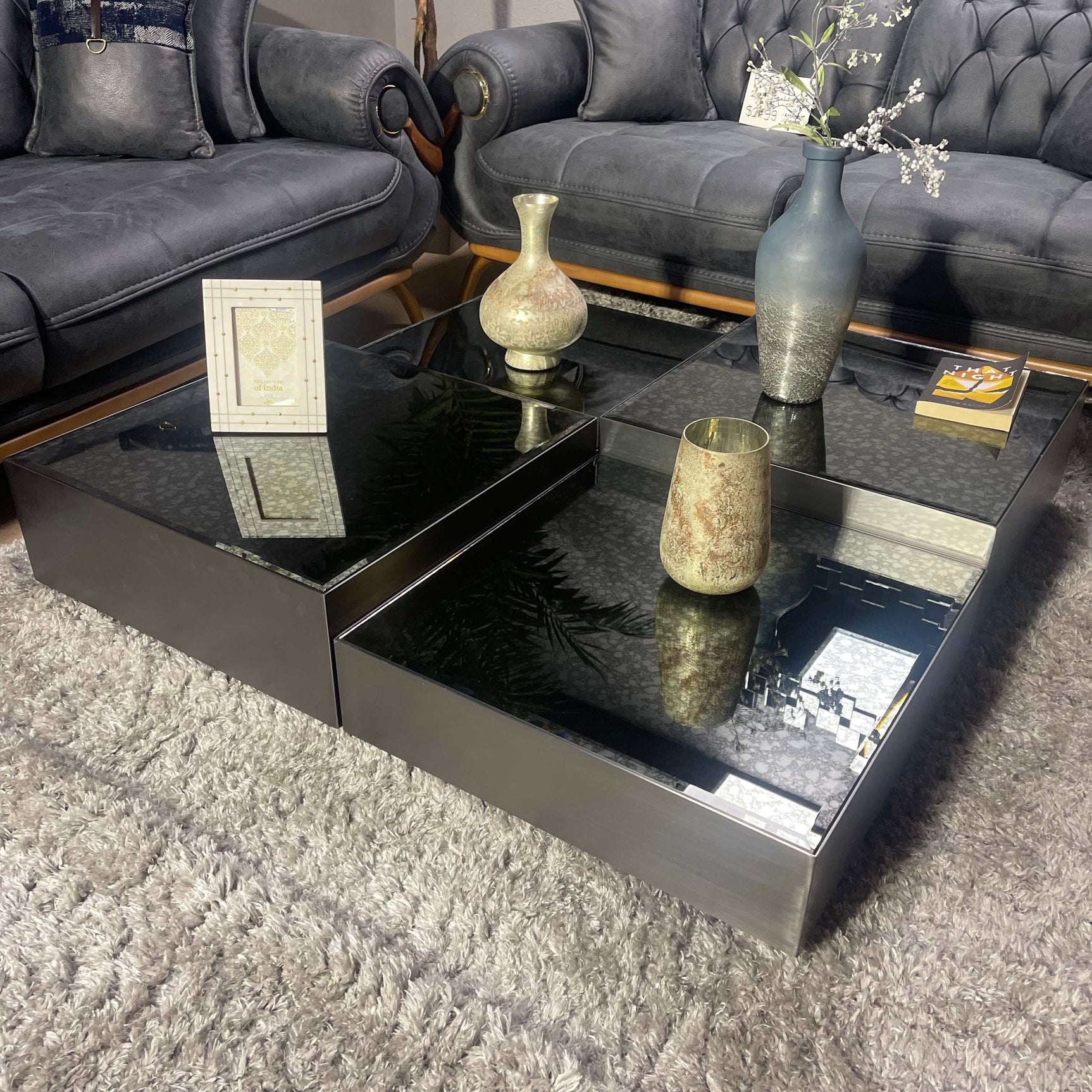 Danny Dark Gray Square Coffee Table - Ornate Home