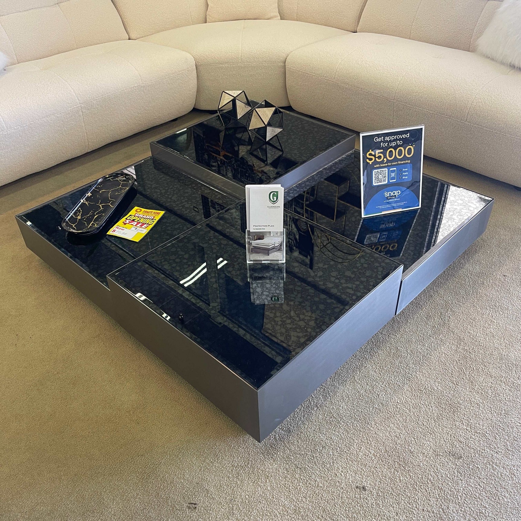 Danny Dark Gray Square Coffee Table - Ornate Home