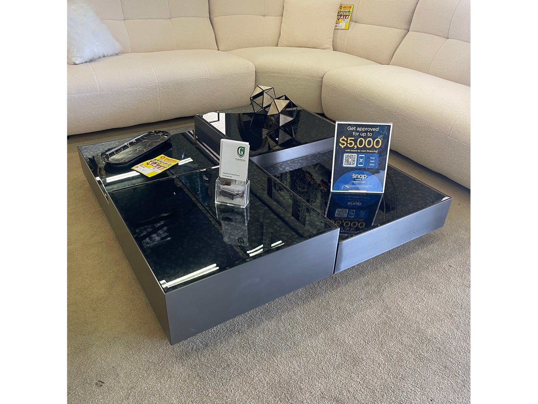 Danny Dark Gray Square Coffee Table - Ornate Home